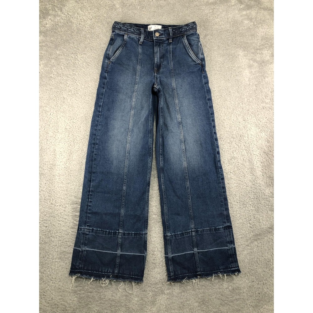 Gap Jeans Women's 2R (28x30) Blue High Stride Wide Leg Mid Rise